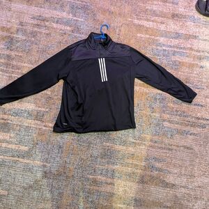 adidas Black Performance Jacket with White Stripes